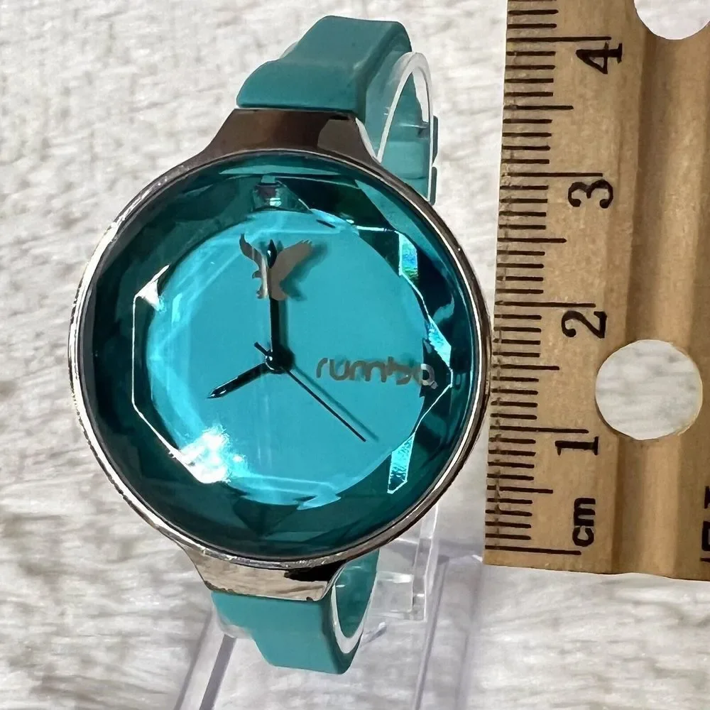 RUMBA TIME for American Eagle Outfitters Women's Watch Teal /Aqua Silicone Band